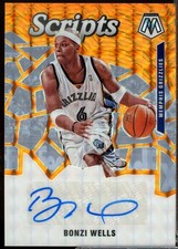 Bonzi Wells Card 2019-20 Panini Mosaic Scripts Autograph Orange #33 