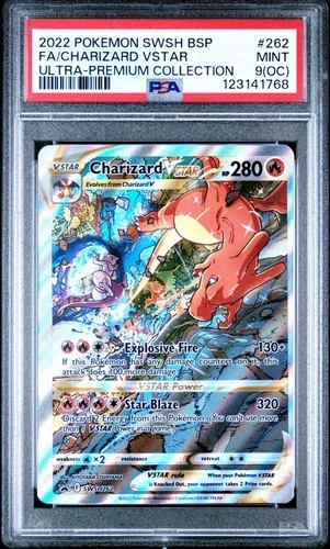 2022 POKEMON SWSH BLACK STAR PROMO #262 FULL ART/CHARIZARD VSTAR PSA 9 OC
