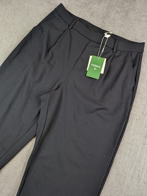 NWT Halara Pants Womens L Black Halo Tek Air High Waist Pull On Pleated Straight