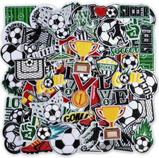 72 Pcs Soccer Iron on Patches Embroidered Soccer Patches Iron on Hat 36 Style Sp