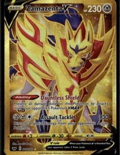 Zamazenta V Secret Secret Rare SWSH01: Sword & Shield Base Set 212/202 Metal Hol on eBay