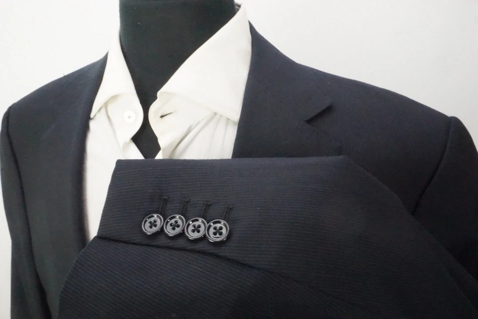 Chaqueta Abrigo Deportivo Ralph Lauren Etiqueta Púrpura Azul Marino Rayas 100% Cachemira Talla 46R Foto 4 de 4