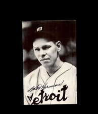 Babe Herman Signed Photo Postcard Detroit Tigers Autograph