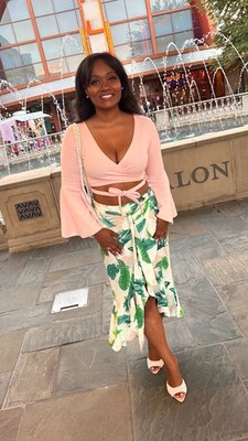 Floral Print Twist Ruffle Skirt Set
