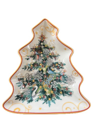 Williams Sonoma Twas the Night Before Christmas Tree Appetizer Plates S/4 New - Picture 5 of 5