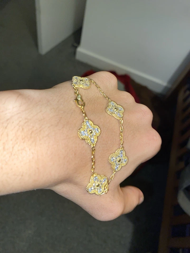 Gold Plated Moisanite Diamond Bracelet 925 Sterling Silver - Image 4 of 4