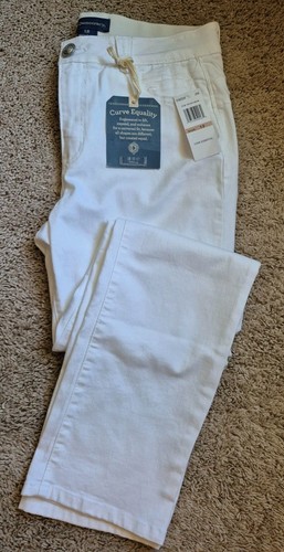 Democracy Ab Solution Patriot Straight Leg Jeans Women's Sz 12 White NWT