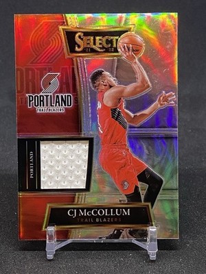 2021-22 Panini Select Selective Swatches Silver Prizm CJ McCollum #SS-CJM