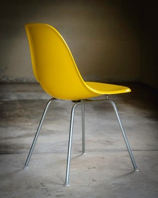Vintage Herman Miller Eames Yellow Side Shell Chair | eBay