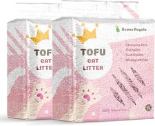 2pcs Pack 6L x 2 Tofu Cat Litter, Clumping Kitty Litter, Flushable,Pea Fiber,D