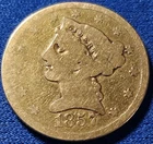 1857-S $5 Liberty Gold. Lowball Grade. Cool Circulated Example