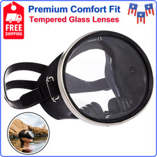 Spearfishing Free Dive Mask - Classic Rubber With Tempered Glass Lens, Durable