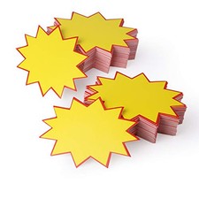 200Pcs Blank Star Retail Sale Signs Sales Price Label Yellow-3.25inch 4.25inch