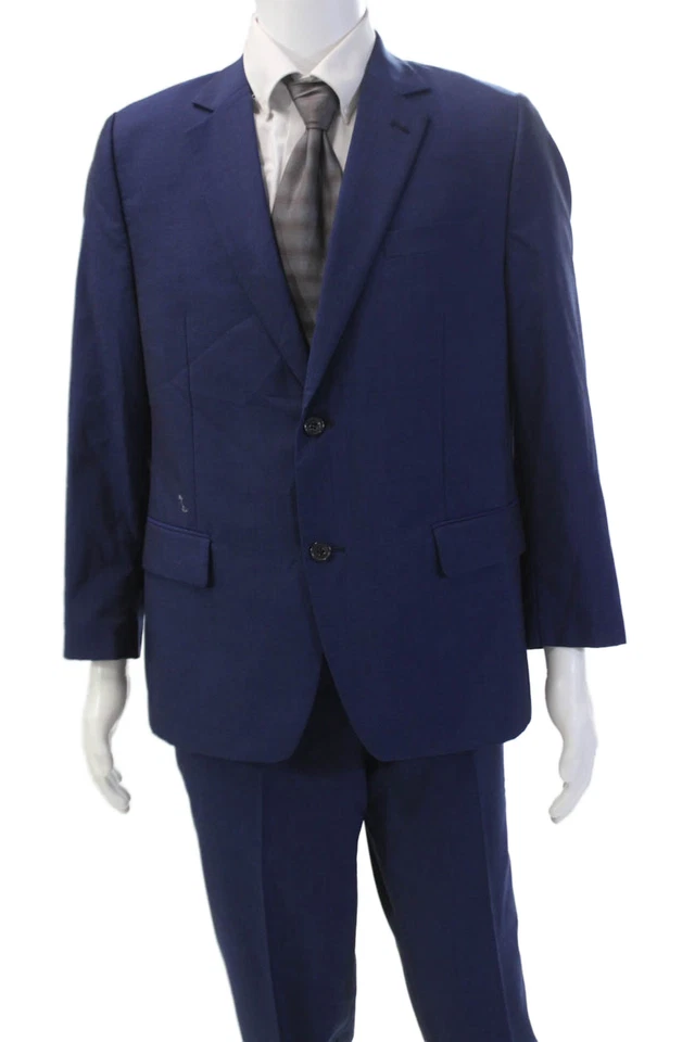 Terno calça Michael Michael Kors masculino manga comprida forrado duas peças azul tamanho 40 - Imagem 2 de 4