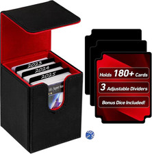 180 Card Deck Box with Magnetic Closure, PU Leather MTG Commander Deck Case Hol