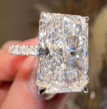 18 Ct Certified Treated Off White Diamond Solitaire Engagement Ring,925 Silver