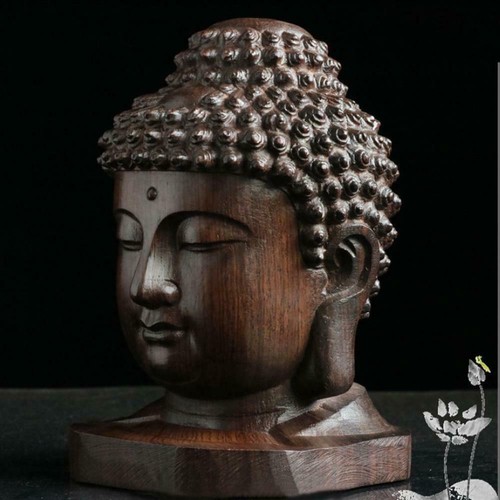 Chinese Wood Carved Shakyamuni Amitabha Buddha Tathagata Statue Head Y0Z2 Q6W8 - Picture 7 of 10
