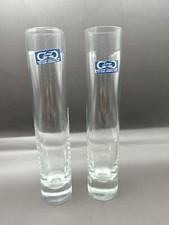 2 Sinap Greek Hand Made Glass Bud Vases Vintage
