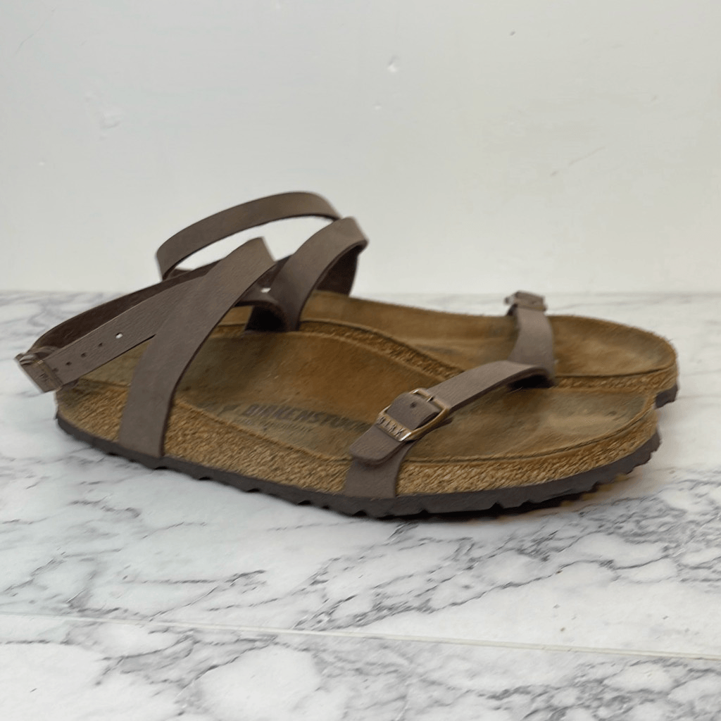 Birkenstock Daloa Biko Flor Mocha Brown Ankle Strap Sandal 40 | eBay