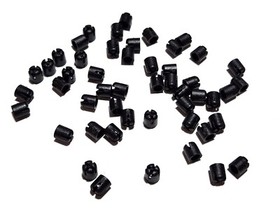 50 MICRO K'NEX Black Rod End Cap Snap Clips Single Position Coaster Small KNEX
