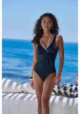 Vivance Lorena Black Wrap Detail Swimsuit  (fm109-13)