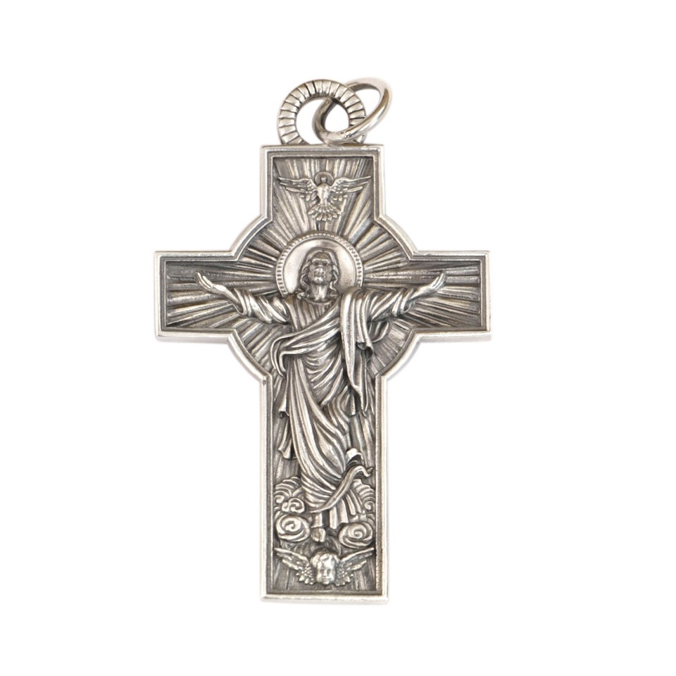 925 Sterling Silver Jesus Christ Cross Pendant Good Detail Jewelry ...