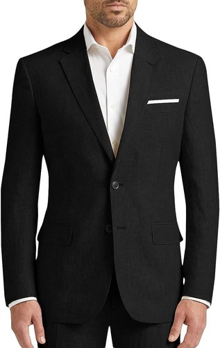Mens 2 Piece Linen Suit Summer Groomsmen Wedding Tuxedo Blazer+Pants 42r 44r 46r - Picture 8 of 19