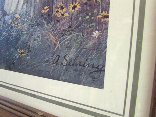 Adolph Sehring Summer Daydream Framed 1975 Litho Print Girl w/ Flowers - 第 4/8 張圖片