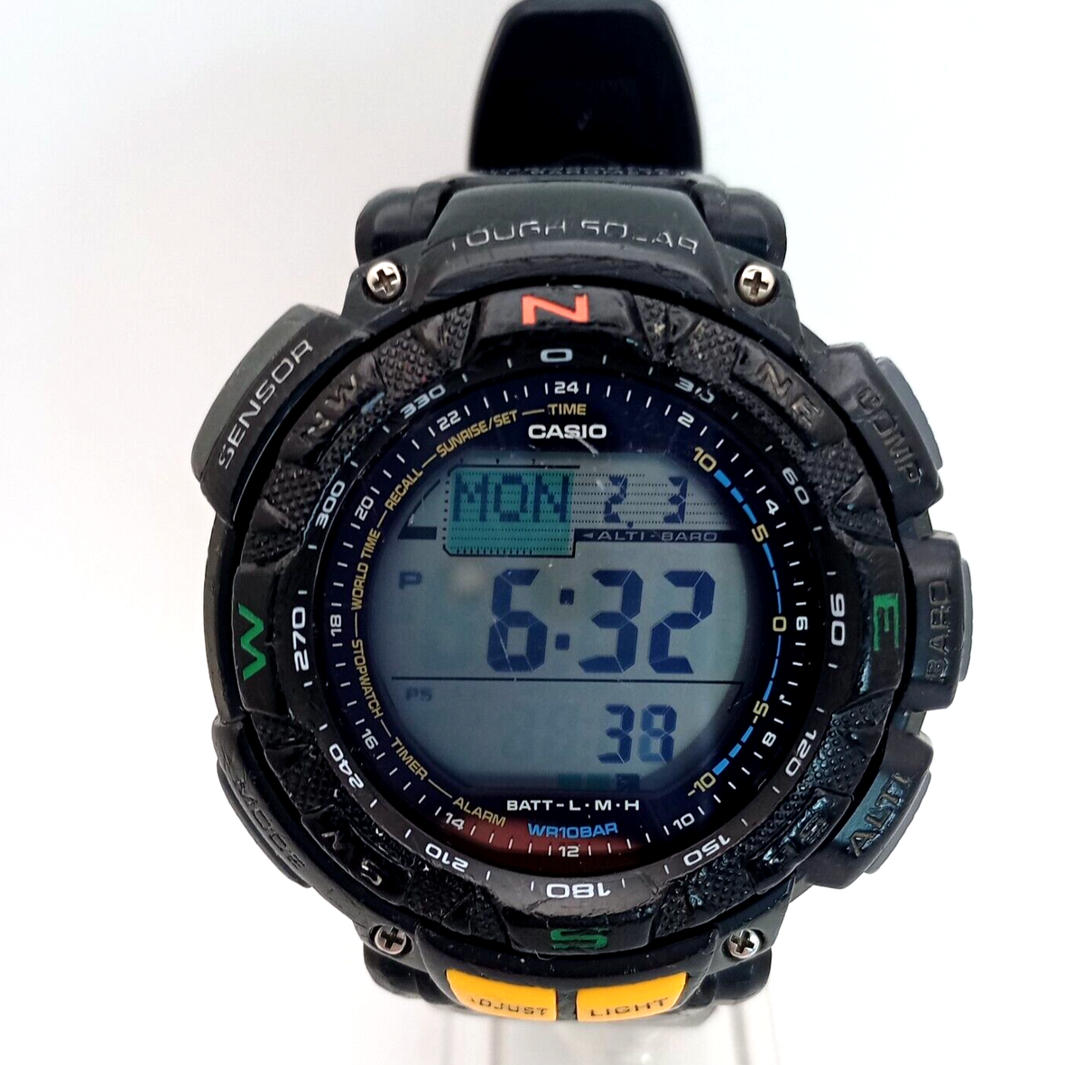 Casio Pathfinder Alti Baro Compass Tough Solar Men's Black Casio Pathfinder Alti Baro Compass Tough Solar Men's Black