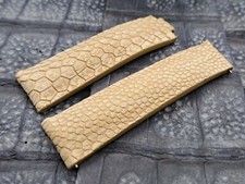 20mm/16mm Brushed Ostrich leg Leather Watch Band Exotic Leather