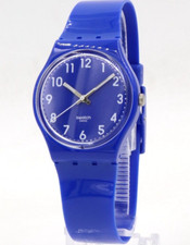 Nuovo orologio svizzero Swatch Originals ZAF blu silicone lucido 34 mm GN238 $60