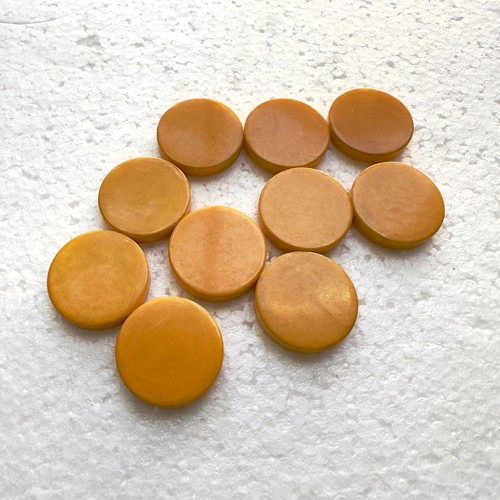 LOT 10 CATALIN Backgammon YELLOW Marbeized 30mm x 5mm Thick by Bakelite - Picture 5 of 6
