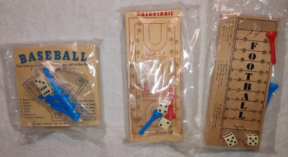 (10) VTG 1987 Cardinal Inds Wood Games Baseball Football Roundabout Tic Tac Toe - Image 2 of 4
