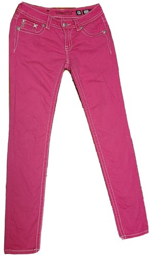 MISS ME Pink Skinny Jeans Bejeweled Pockets Women's 27 (28x31.5) JP574253 - 第 2/8 張圖片