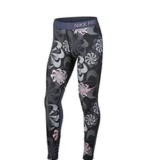 Nike Pro Girls Leggings Black Large Sphere Print Training Compression