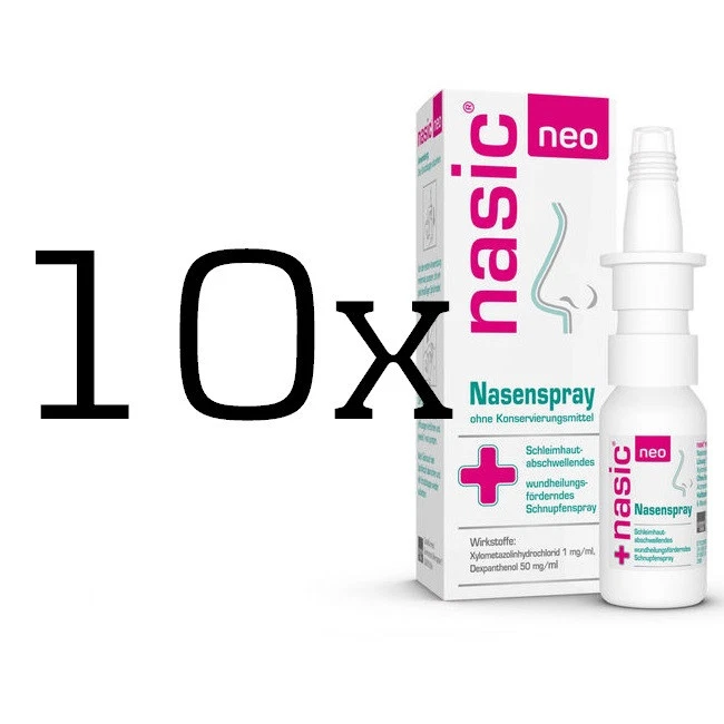 10x Nasic Neo Nasenspray ohne Konservierungsstoffe Erwachsene 10 ml PZN 15863497