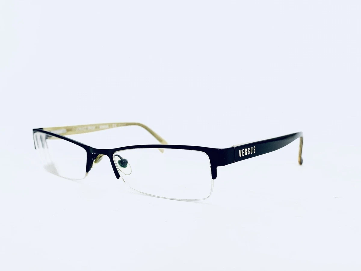 Versace Versus Black Metal Half Rim Glasses MOD 7058 1009 52 18 140