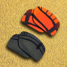 US 2 Pairs Replacement Lenses for-Oakley Split Shot Polarized - Black Orange Red