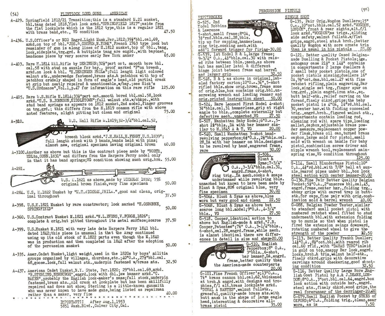 Martin B. Retting 1953 Collector Gun Catalog with Prices (Culver City, CA) eBay