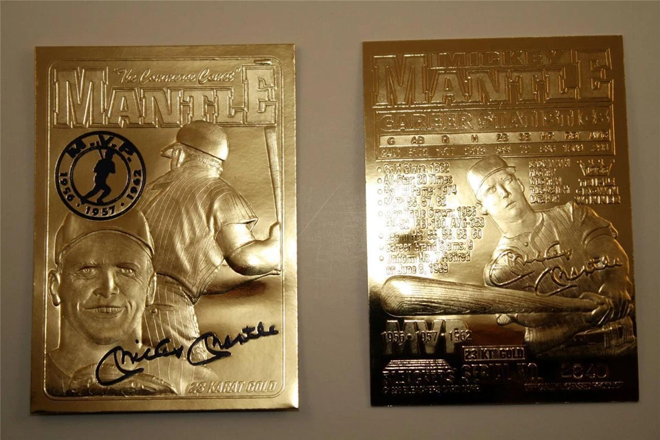 Mickey Mantle Signiert 23 Karat Gold Card !Yankees Legende! Commerce Comet - Bild 1 von 1