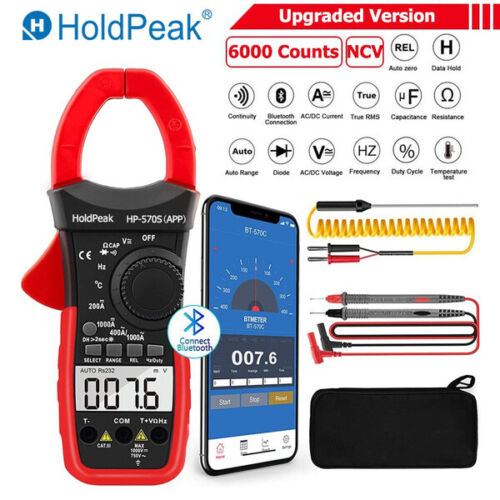 6000 Counts NCV Clamp Multimeter with Bluetooth for AC&DC Voltage Current Test - Picture 1 of 9