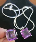 925 CA Pendant-Ring Stamped: Sterling Silver-Amethyst Necklace 20"/925 Ring Sz 6 — photo 6