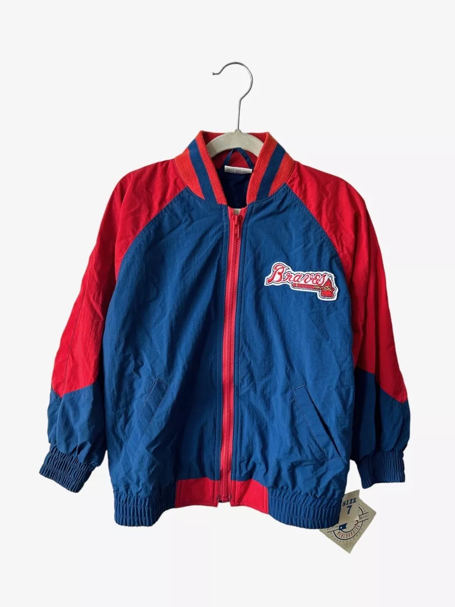 vintage atlanta braves windbreaker jacket youth size 7 deadstock