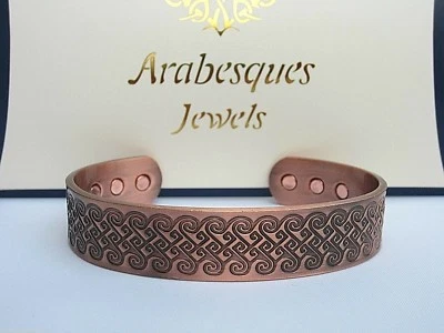 ARABESQUES TOP QUALITÄT HERREN ZEUS KUPFER MAGNET HEILARMBAND/ARMREIF AJMB