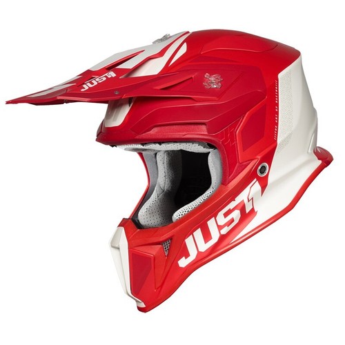 HELMET CASCO CROSS ENDURO FIBRA JUST1 J18 MIPS PULSAR RED WHITE TG S