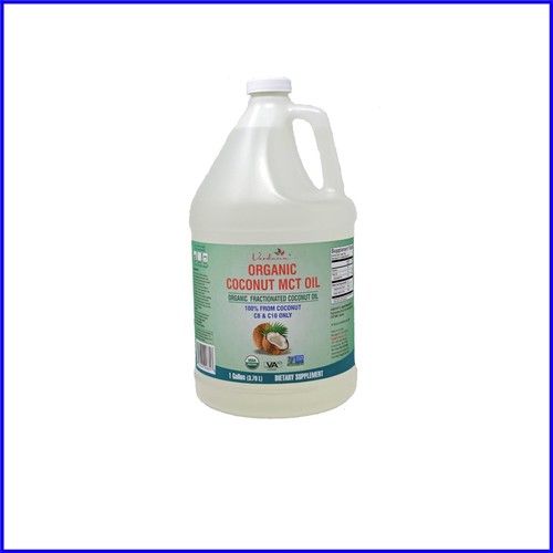 USDA Certified Organic MCT Oil – 1 Gallon Fractionated Coconut Oil for Keto