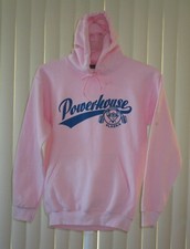 Powerhouse Hoodie Sweat Shirt Pink Printed Size Small
