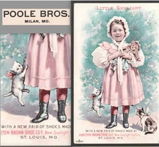 Little Sunlight Shoe Factory St Louis Milan MO Kitten Cat Victorian Trade Card