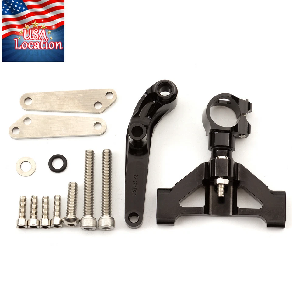 Kit de amortiguador de dirección y soporte estabilizador CNC para Ninja ZX14R ZZR1400 2006-2022 Foto 3 de 4