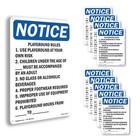 Playground Rules 1. Use Playground OSHA Notice Sign Metal, Decal - 5 or 10 Pack